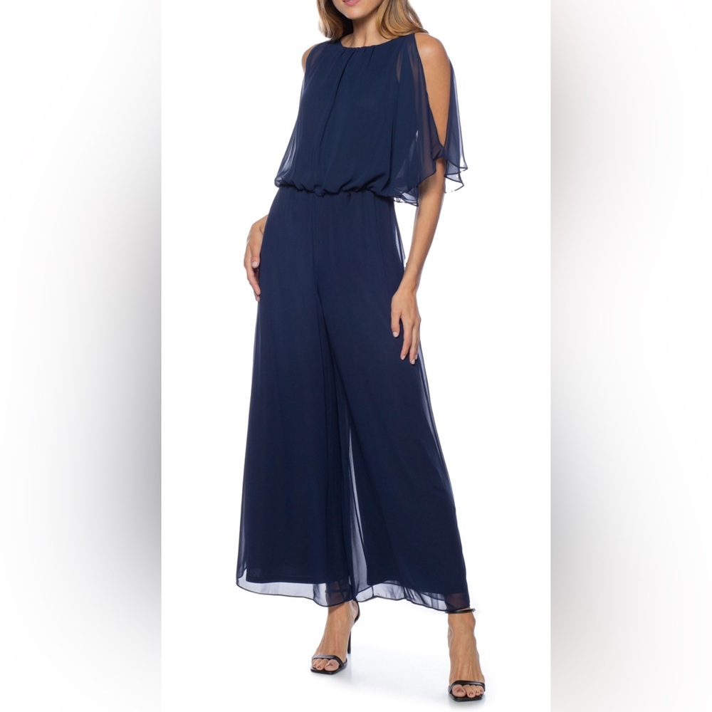 Marina Split Sleeve Chiffon Jumpsuit